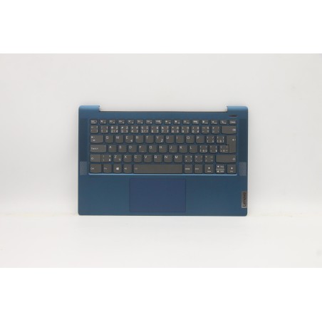 Lenovo 5CB1A14110 Palmrest Top Case con tastiera, Ceco, Blu, Retroilluminazione, Lettore di impronte digitali, UK