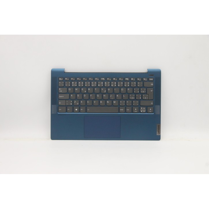 Lenovo 5CB1A14110 Palmrest Top Case con tastiera, Ceco, Blu, Retroilluminazione, Lettore di impronte digitali, UK