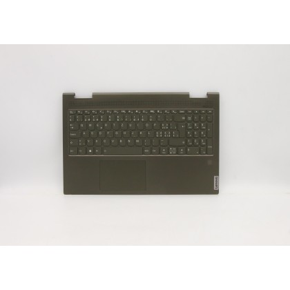 Lenovo 5CB1A22450 Palmrest Top Case con tastiera, Svizzera, Verde scuro, Retroilluminazione
