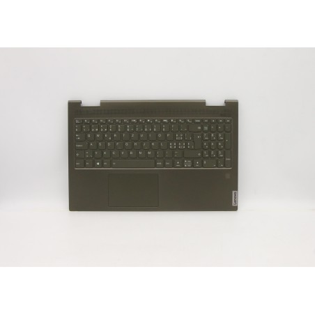 Lenovo 5CB1A22450 Palmrest Top Case con tastiera, Svizzera, Verde scuro, Retroilluminazione
