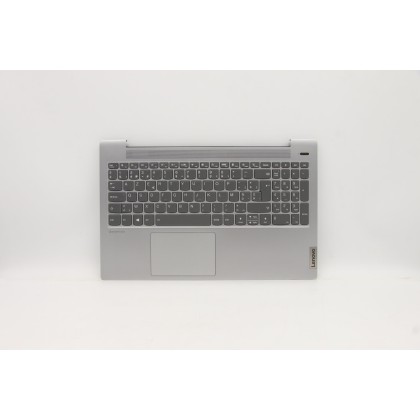 Lenovo 5CB1A24822 Palmrest Top Case con tastiera, Belga, Grigio platino, Retroilluminazione, Senza lettore di impronte digitali,