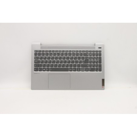 Lenovo 5CB1A24849 Palmrest Top Case con tastiera, Inglese Regno Unito, Grigio platino, Retroilluminazione, Senza lettore di impr
