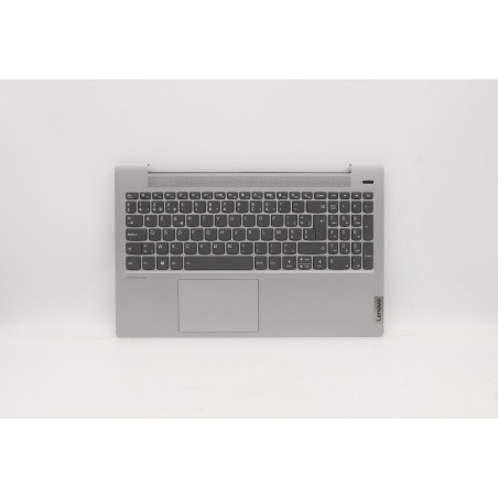 Lenovo 5CB1A24854 Palmrest Top Case con tastiera, Belga, Grigio platino, Retroilluminazione, Lettore di impronte digitali, UK