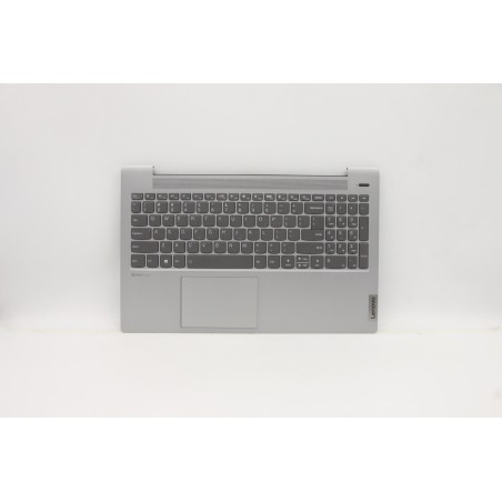 Lenovo 5CB1A24858 Palmrest Top Case con tastiera, Inglese, Grigio platino, Retroilluminazione, Lettore di impronte digitali