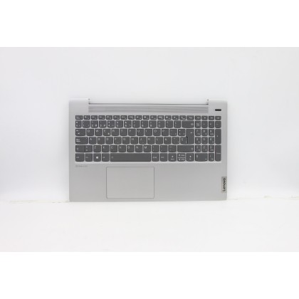 Lenovo 5CB1A24876 Palmrest Top Case con tastiera, Spagnolo, Grigio platino, Retroilluminazione, Impronta digitale