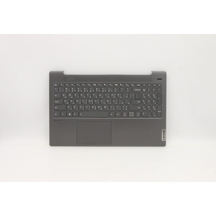 Lenovo 5CB1A24917 Palmrest Top Case con tastiera, Arabo, Grigio platino, Retroilluminazione, Lettore di impronte digitali, US