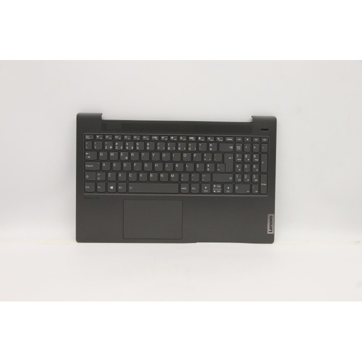 Lenovo 5CB1A29763 Palmrest Top Case con tastiera, Portoghese, Grigio grafite, Retroilluminazione, Lettore di impronte digitali