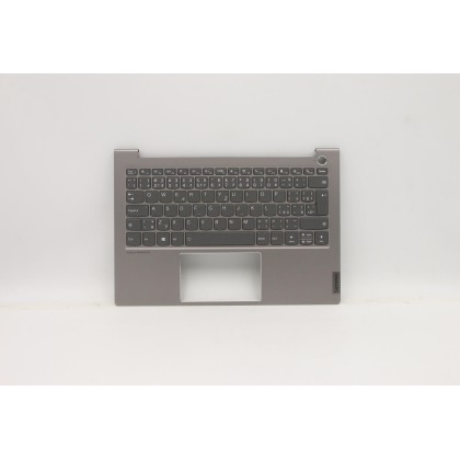 Lenovo 5CB1B02473 Palmrest Top Case con tastiera, Ceco/Slovacco, Grigio minerale, Retroilluminazione, UK