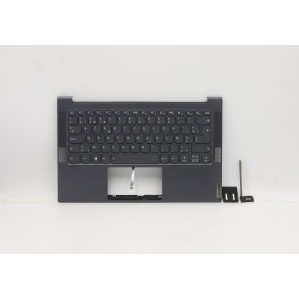 Lenovo 5CB1B02808 Palmrest Top Case con tastiera, Belga, grigio, Retroilluminazione, UK