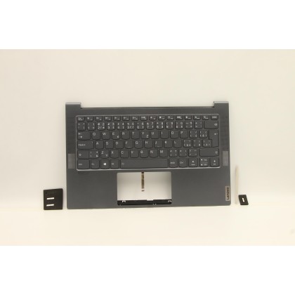 Lenovo 5CB1B02811 Palmrest Top Case con tastiera, Ceco, grigio, Retroilluminazione, UK