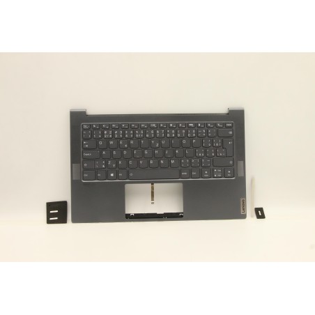Lenovo 5CB1B02811 Palmrest Top Case con tastiera, Ceco, grigio, Retroilluminazione, UK