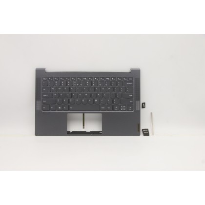 Lenovo 5CB1B02813 Palmrest Top Case con tastiera, Inglese (Stati Uniti/Europa), Grigio, Retroilluminazione
