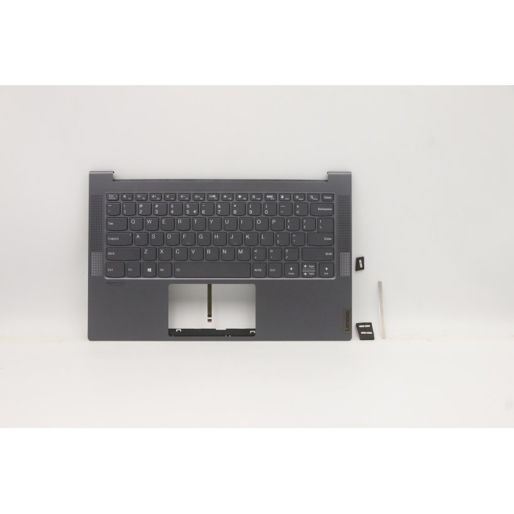 Lenovo 5CB1B02813 Palmrest Top Case con tastiera, Inglese (Stati Uniti/Europa), Grigio, Retroilluminazione