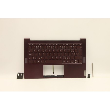 Lenovo 5CB1B05316 Palmrest Top Case con tastiera, Ceco, orchidea, Retroilluminazione, UK