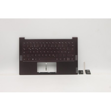 Lenovo 5CB1B05322 Palmrest Top Case con tastiera, Tedesco, Orchidea, Retroilluminazione