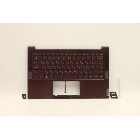 Lenovo 5CB1B05342 Palmrest Top Case con tastiera, Ucraina, Orchidea, Retroilluminazione