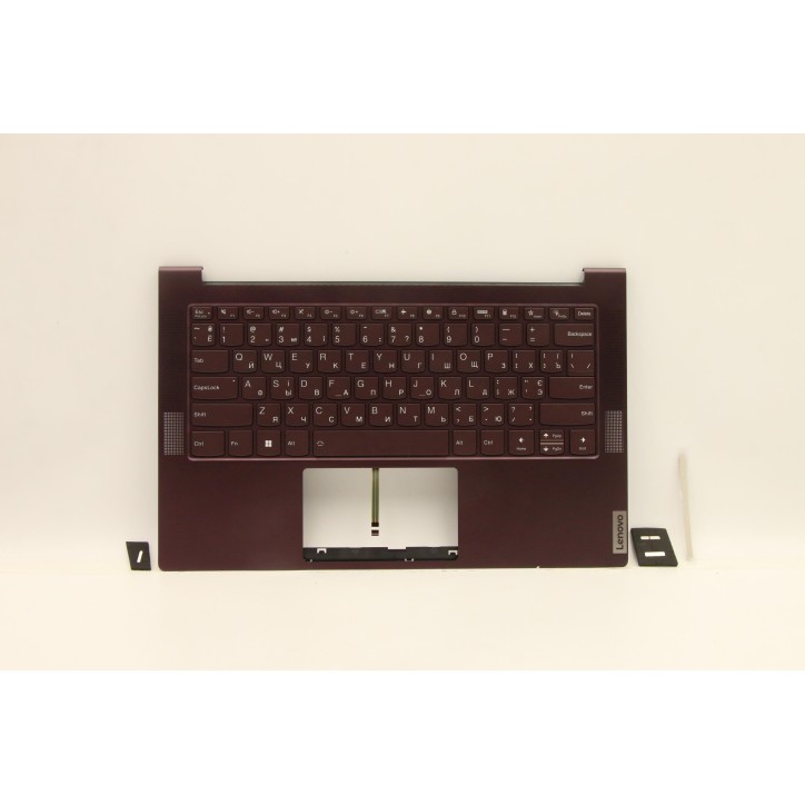 Lenovo 5CB1B05342 Palmrest Top Case con tastiera, Ucraina, Orchidea, Retroilluminazione