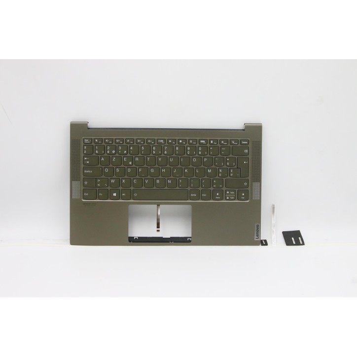 Lenovo 5CB1B05344 Palmrest Top Case con tastiera, Belga, verde scuro, Retroilluminazione, UK