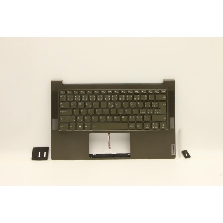 Lenovo 5CB1B05347 Palmrest Top Case con tastiera, Ceco, verde scuro, Retroilluminazione, UK