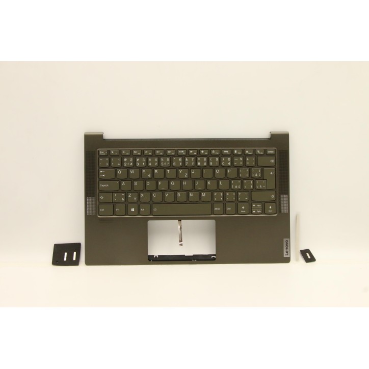 Lenovo 5CB1B05347 Palmrest Top Case con tastiera, Ceco, verde scuro, Retroilluminazione, UK