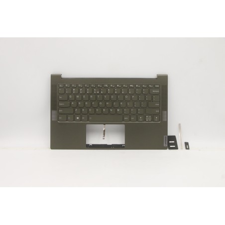 Lenovo 5CB1B05349 Palmrest Top Case con tastiera, Inglese (Stati Uniti/Europa), Verde scuro, Retroilluminazione