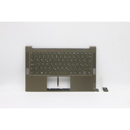 Lenovo 5CB1B05496 Palmrest Top Case con tastiera, Sloveno, Verde scuro, Retroilluminazione