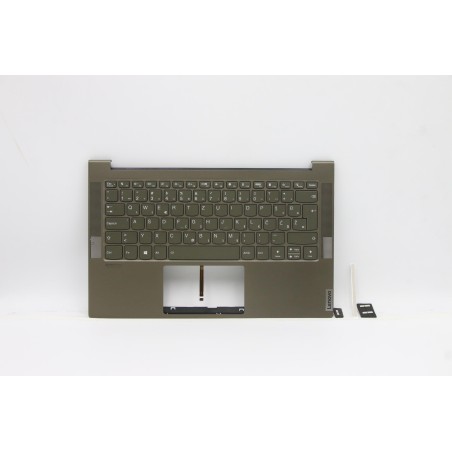 Lenovo 5CB1B05496 Palmrest Top Case con tastiera, Sloveno, Verde scuro, Retroilluminazione