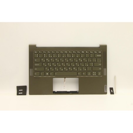 Lenovo 5CB1B06133 Palmrest Top Case con tastiera, Ucraina, Verde scuro, Retroilluminazione
