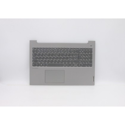 Lenovo 5CB1B07604 Palmrest Top Case con tastiera, Ceco/Slovacco, Grigio minerale, Retroilluminazione, UK