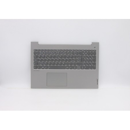 Lenovo 5CB1B07604 Palmrest Top Case con tastiera, Ceco/Slovacco, Grigio minerale, Retroilluminazione, UK