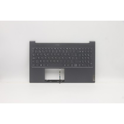 Lenovo 5CB1B10110 Palmrest Top Case con tastiera, Belga, grigio, Retroilluminazione, UK