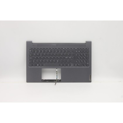 Lenovo 5CB1B10129 Palmrest Top Case con tastiera, Europa del Nord, Grigio, Retroilluminazione