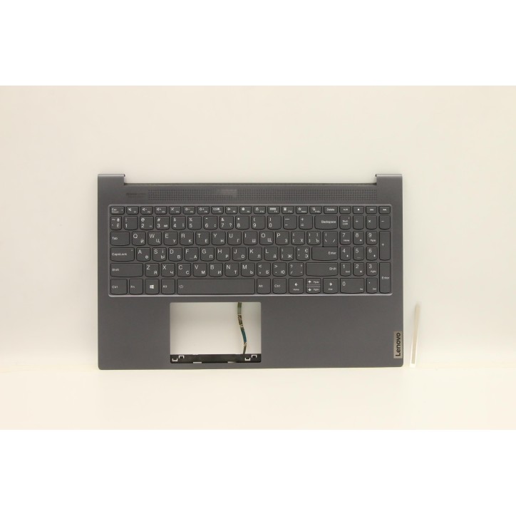 Lenovo 5CB1B10139 Palmrest Top Case con tastiera, Ucraina, Grigio, Retroilluminazione