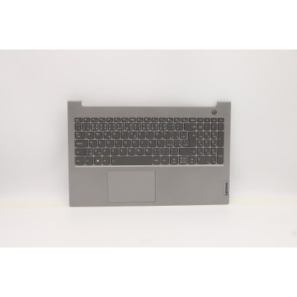 Lenovo 5CB1B35016 Palmrest Top Case con tastiera, Ceco/Slovacco, Grigio minerale, Retroilluminazione, UK