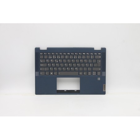 Lenovo 5CB1B36436 Palmrest Top Case con tastiera, Portoghese, blu scuro, Retroilluminazione, Impronta digitale