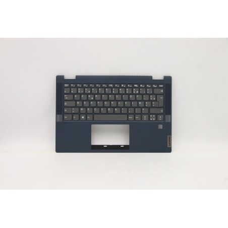 Lenovo 5CB1B36473 Palmrest Top Case con tastiera, Francese, blu scuro, Lettore di impronte digitali