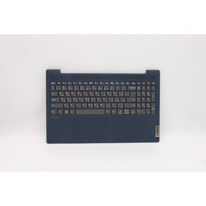 Lenovo 5CB1B42834 Palmrest Top Case con tastiera, Arabo, blu scuro, Retroilluminazione, Lettore di impronte digitali, US