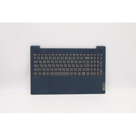 Lenovo 5CB1B42834 Palmrest Top Case con tastiera, Arabo, blu scuro, Retroilluminazione, Lettore di impronte digitali, US