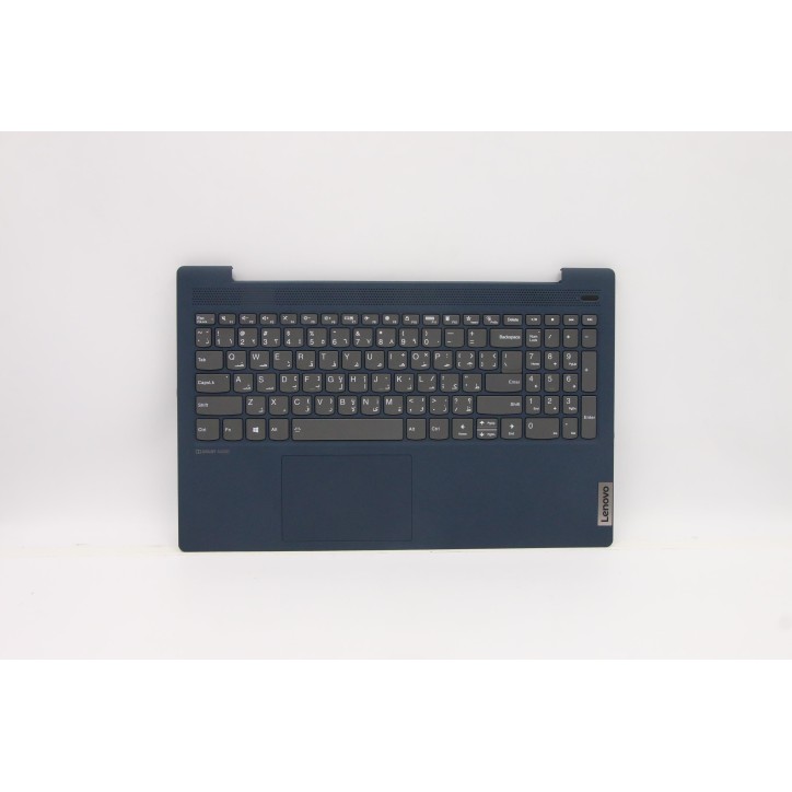 Lenovo 5CB1B42834 Palmrest Top Case con tastiera, Arabo, blu scuro, Retroilluminazione, Lettore di impronte digitali, US