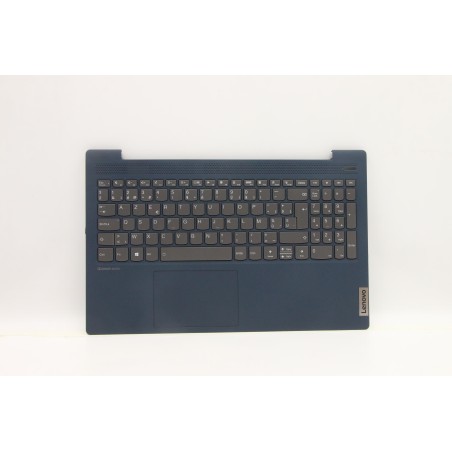 Lenovo 5CB1B42835 Palmrest Top Case con tastiera, Belga, blu scuro, Retroilluminazione, Lettore di impronte digitali, UK
