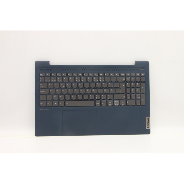 Lenovo 5CB1B42835 Palmrest Top Case con tastiera, Belga, blu scuro, Retroilluminazione, Lettore di impronte digitali, UK