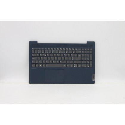 Lenovo 5CB1B42853 Palmrest Top Case con tastiera, Portoghese, blu scuro, Retroilluminazione, Lettore di impronte digitali