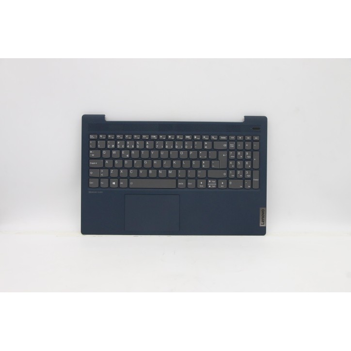 Lenovo 5CB1B42853 Palmrest Top Case con tastiera, Portoghese, blu scuro, Retroilluminazione, Lettore di impronte digitali