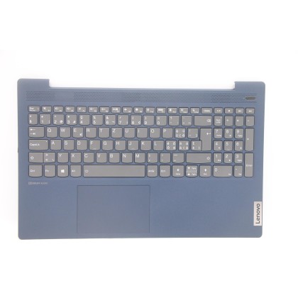 Lenovo 5CB1B42856 Palmrest Top Case con tastiera, Svizzera, blu scuro, Retroilluminazione, Lettore di impronte digitali