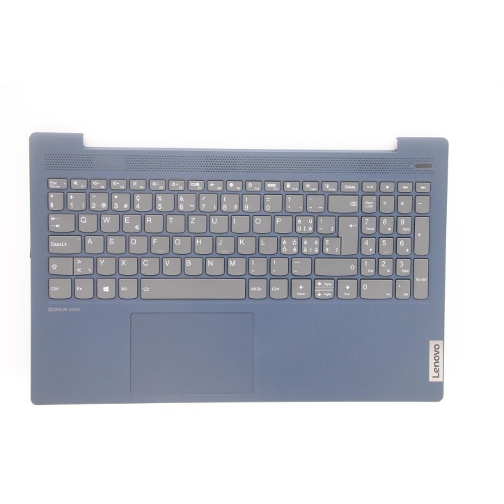 Lenovo 5CB1B42856 Palmrest Top Case con tastiera, Svizzera, blu scuro, Retroilluminazione, Lettore di impronte digitali