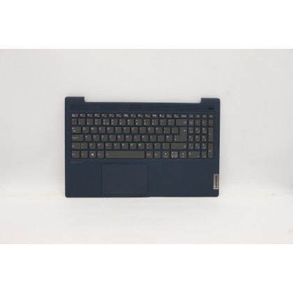 Lenovo 5CB1B42860 Palmrest Top Case con tastiera, Inglese Regno Unito, blu scuro, Retroilluminazione, Lettore di impronte digita