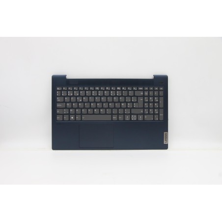 Lenovo 5CB1B42863 Palmrest Top Case con tastiera, Belga, blu scuro, Retroilluminazione, Lettore di impronte digitali, UK