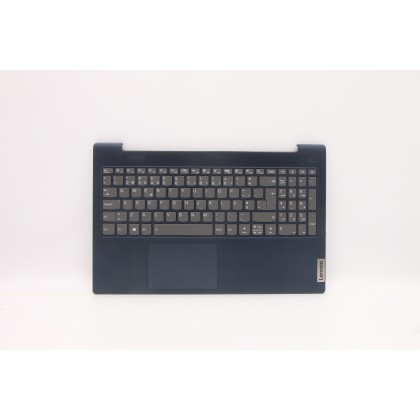 Lenovo 5CB1B42883 Palmrest Top Case con tastiera, Portoghese, blu scuro, Retroilluminazione, Lettore di impronte digitali