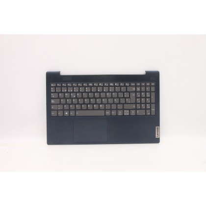 Lenovo 5CB1B42886 Palmrest Top Case con tastiera, Spagnolo, blu scuro, Retroilluminazione, Lettore di impronte digitali