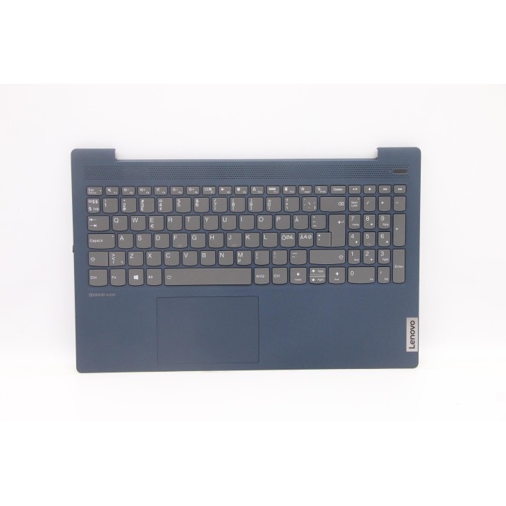 Lenovo 5CB1B42971 Palmrest Top Case con tastiera, Lingue scandinave, blu scuro, Retroilluminazione, Senza lettore di impronte di